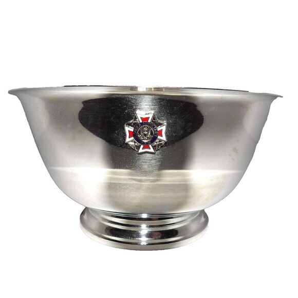 Oneida Paul Revere USA 1987 In Box Footed 6" Reproduction Crest Silver Plate VTG - Picture 1 of 11